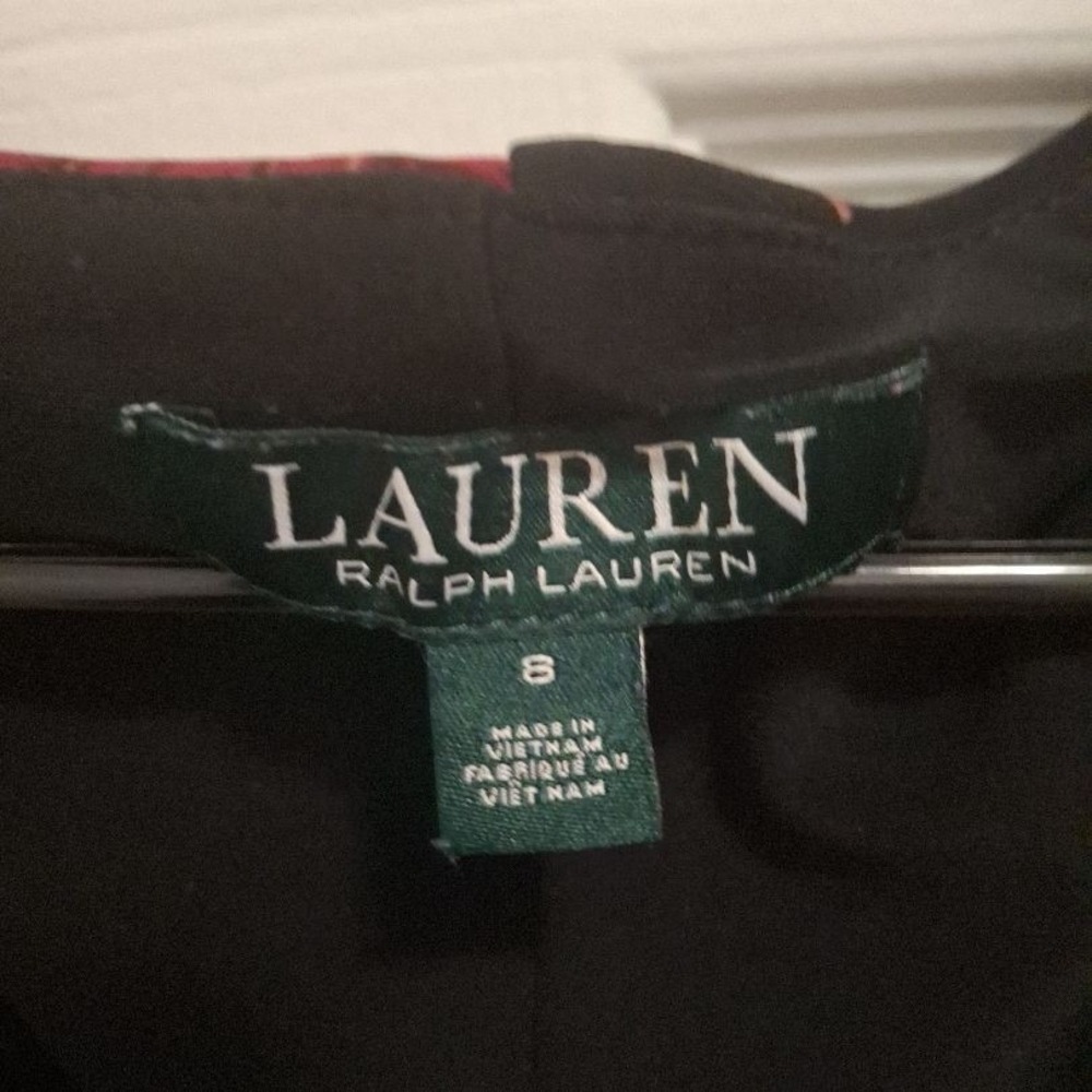 LAUREN RALPH LAUREN‎ Size 8 Black Floral Long Sleeve V-Neck Wrap Ruched Dress - Picture 2 of 11